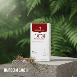 Iraltone Forte son pastillas anticaída pelo con melatonina, zinc y vitamina B6. Fortalecen el cabello y uñas, frenan la caída y mejoran el descanso.