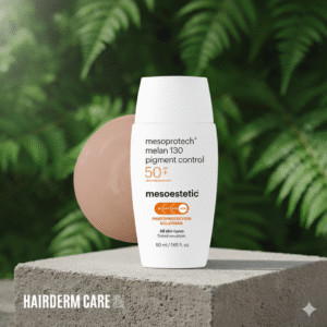 Protector solar facial con acción despigmentante para pieles con manchas. Alta fotoprotección y control de pigmentación. Alta cobertura y protección total.